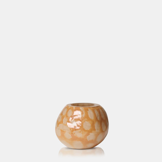 NILA GLASS CANDLE HOLDER - HONEY