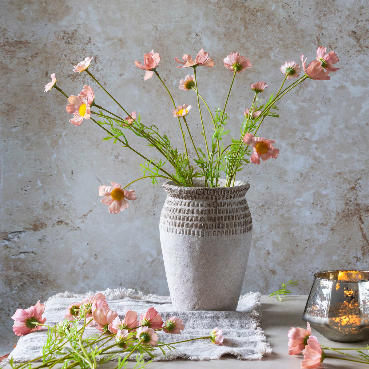 ARTIFICIAL COSMOS MEADOW, SOFT PINK - *PRE ORDER* Due Early January 2027