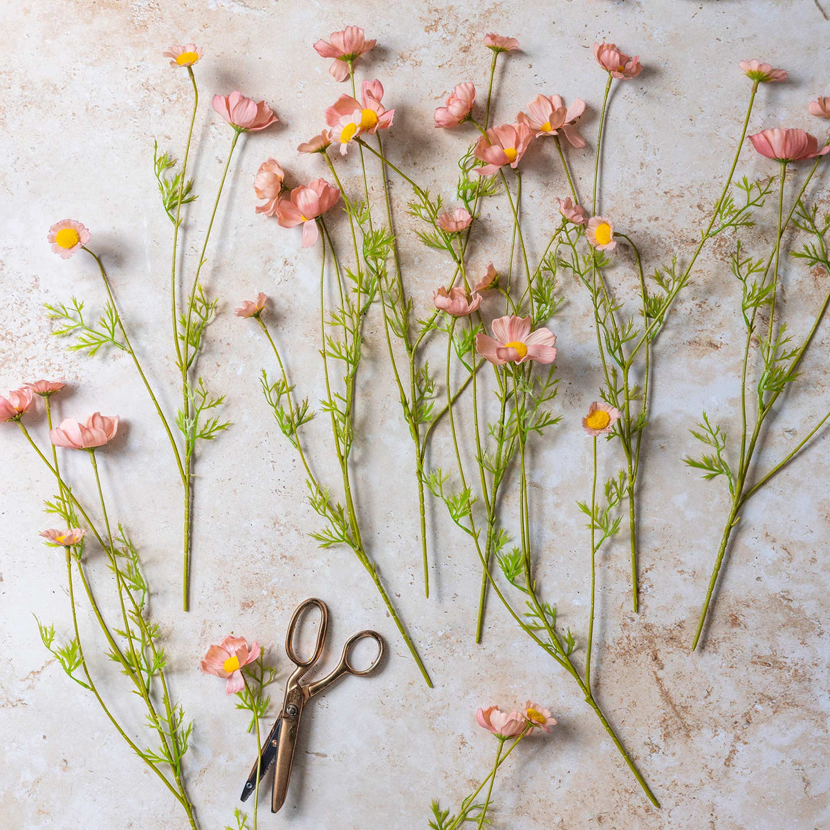 ARTIFICIAL COSMOS MEADOW, SOFT PINK - *PRE ORDER* Due Early January 2027