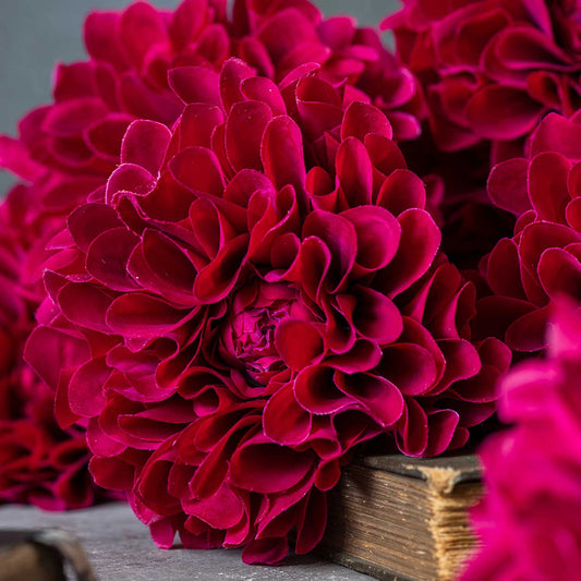 ARTIFICIAL REAL TOUCH DAHLIA, RUBY - LARGE - *Pre-order* SHIPPING July 2026