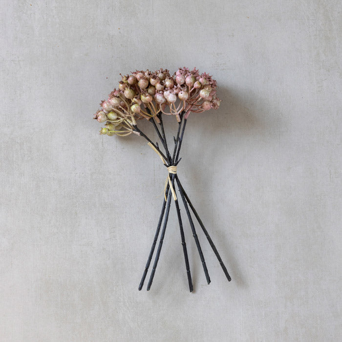 ARTIFICIAL ROSE HIP BUNCH BLUSH - *PRE ORDER* Due Early January 2027