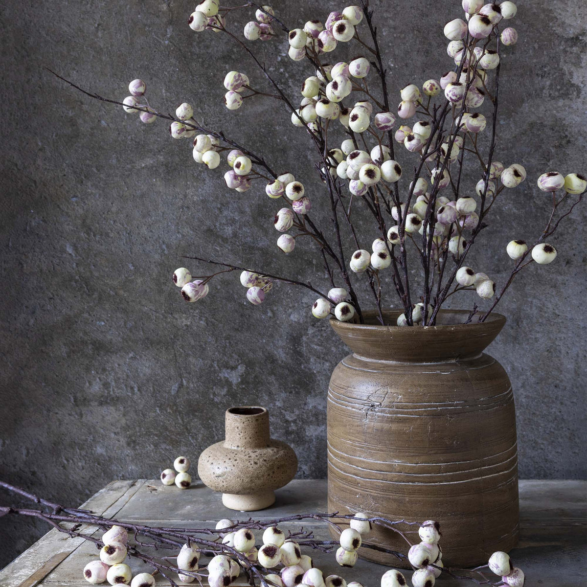 ARTIFICIAL HAWTHORN, CREAM - 11 Stems Left