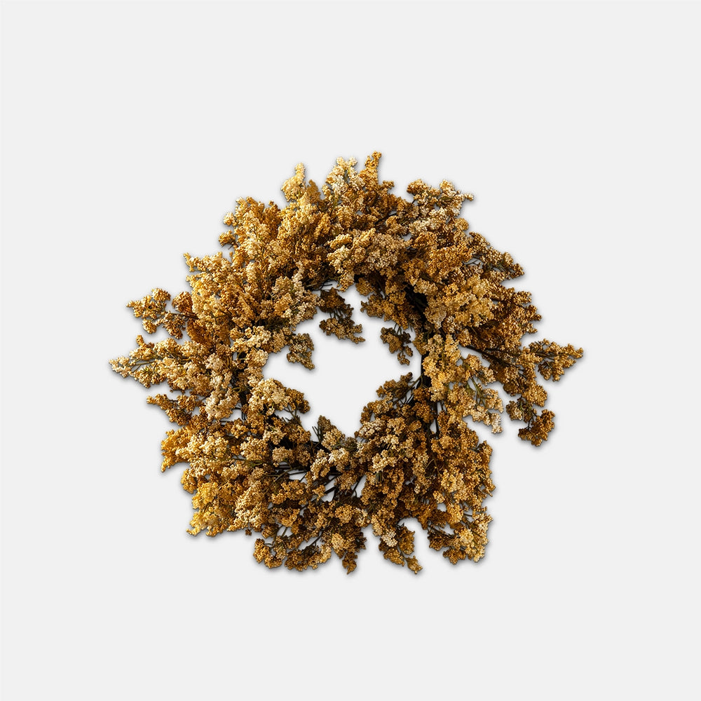 ARTIFICIAL RICE FLOWER WREATH, UMBER - *PRE ORDER* Due Mid November 2026