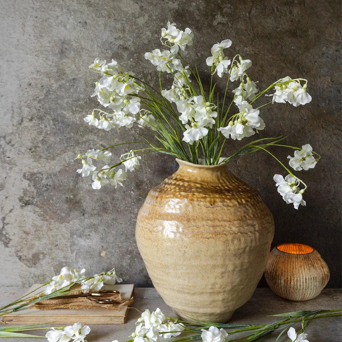ARTIFICIAL WILD SWEET PEA, CREAM - *PRE ORDER* Due Mid November 2026