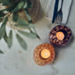 NILA GLASS CANDLE HOLDER - HONEY