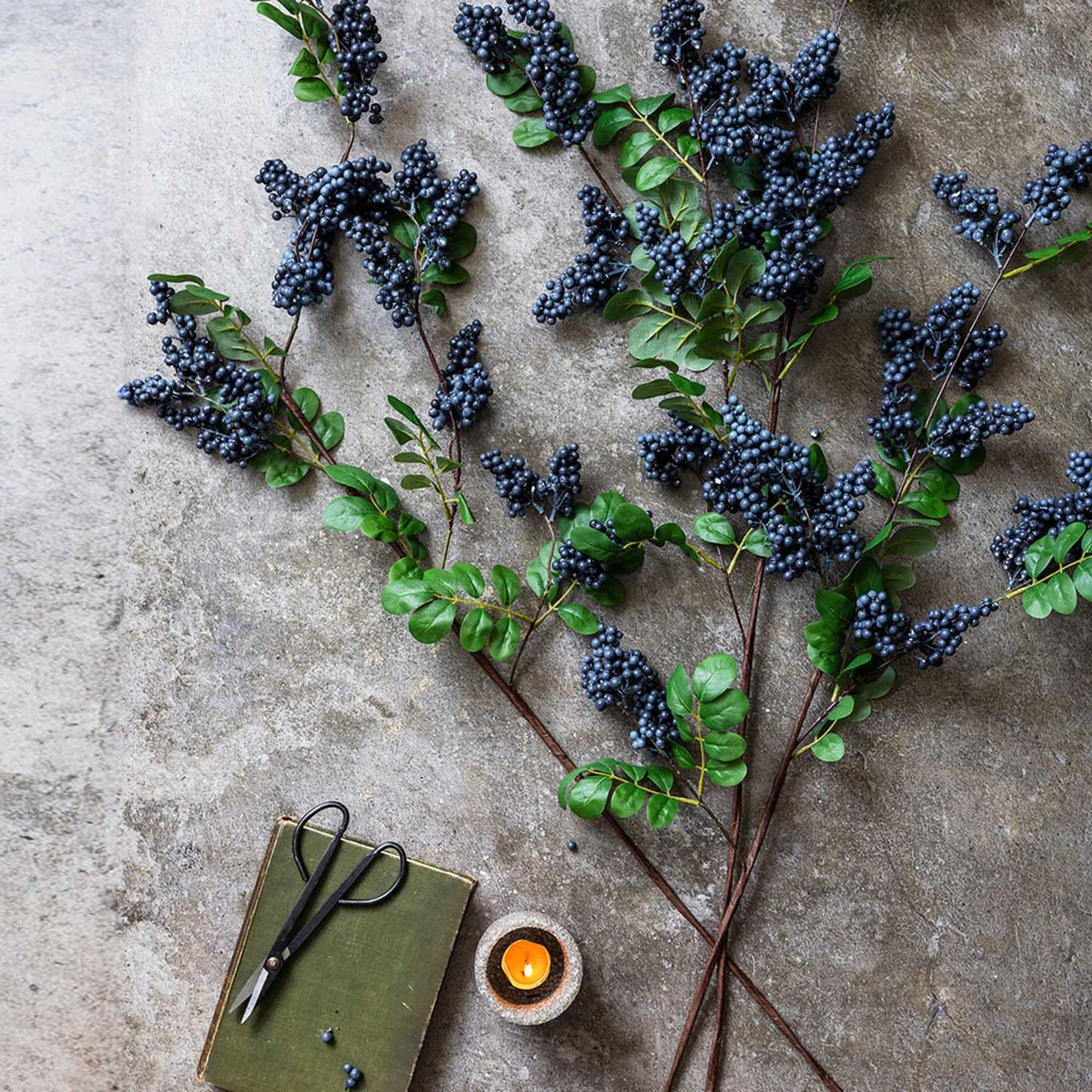 ARTIFICIAL BILBERRY BRANCH - *Pre-order* SHIPPING July 2026