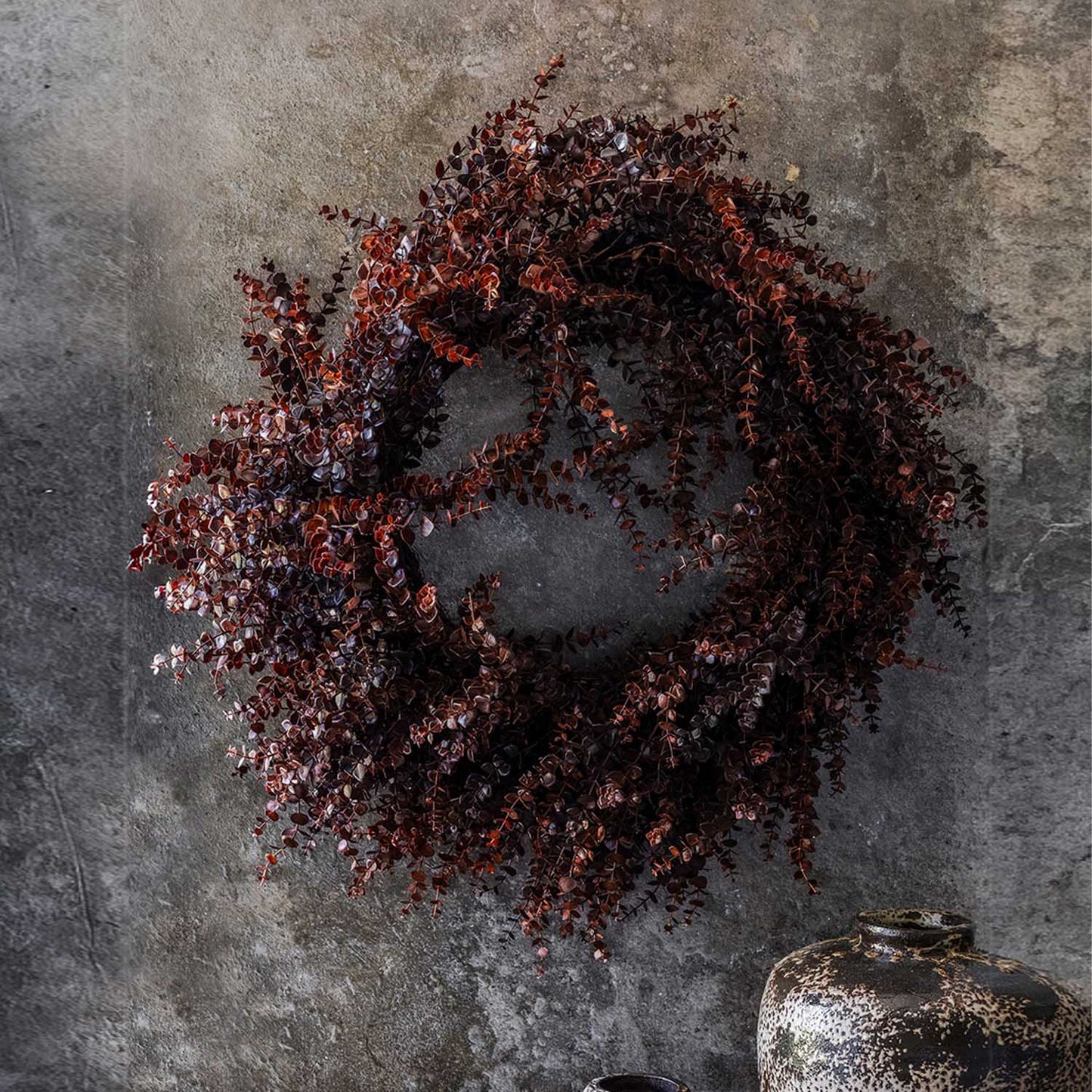 ARTIFICIAL EUCALYPTUS WREATH, RUSSET - *Pre-order* SHIPPING July 2026