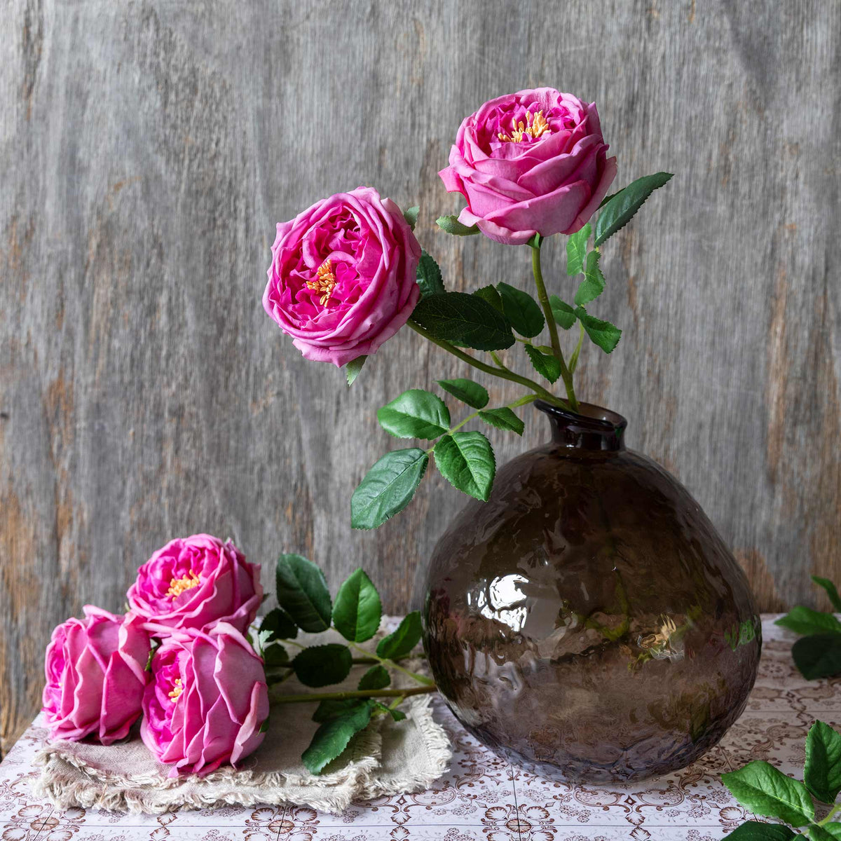 ARTIFICIAL REAL TOUCH GARDEN ROSE, MAUVE - *PRE ORDER* Due Mid January 2027