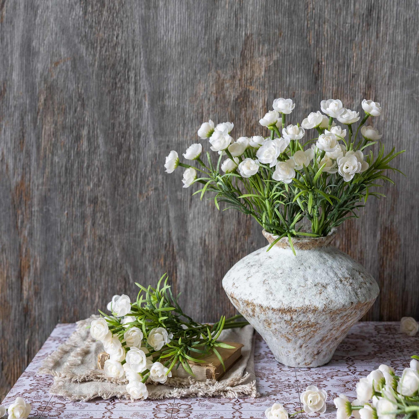 ARTIFICIAL HELLEBORE BUNCH, WHITE  - *Pre-order* SHIPPING July 2026