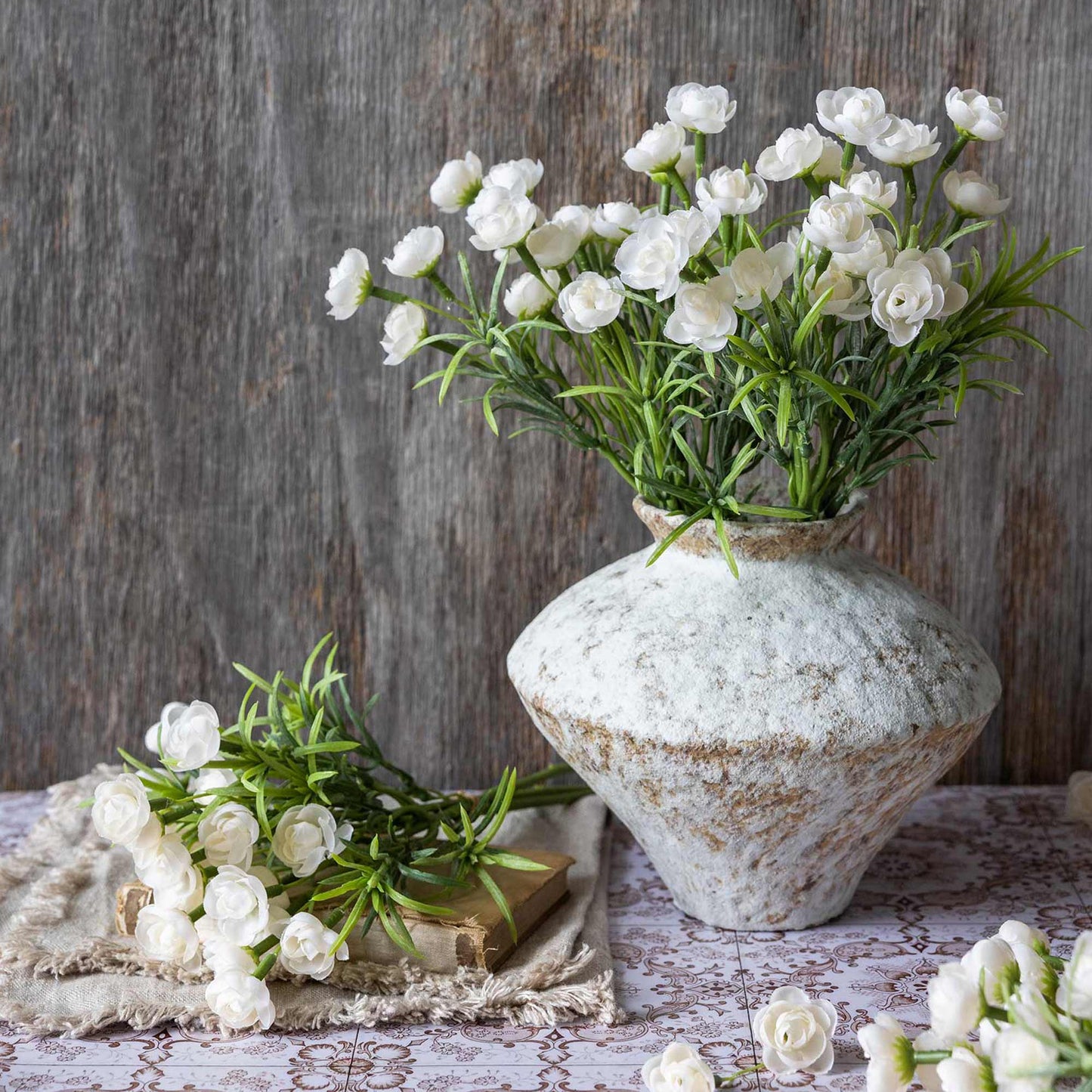 ARTIFICIAL HELLEBORE BUNCH, WHITE  - *Pre-order* SHIPPING July 2026