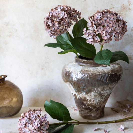 ARTIFICIAL REAL TOUCH HYDRANGEA, ANTIQUE BLUSH *Pre Order * July 2026