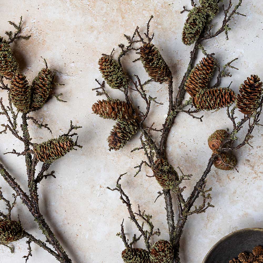 ARTIFICIAL PINECONE BRANCH, LARGE - *Pre-order* SHIPPING MAY 2026