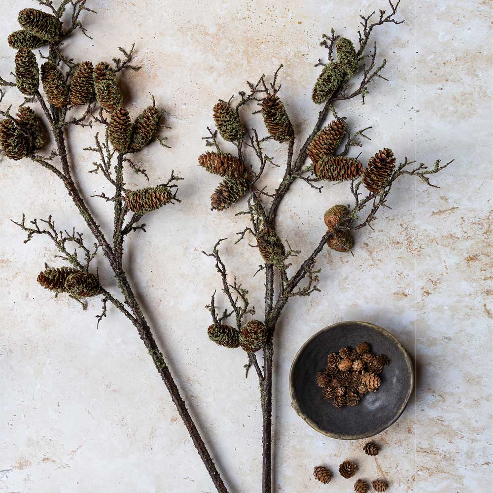 ARTIFICIAL PINECONE BRANCH, LARGE - *Pre-order* SHIPPING MAY 2026