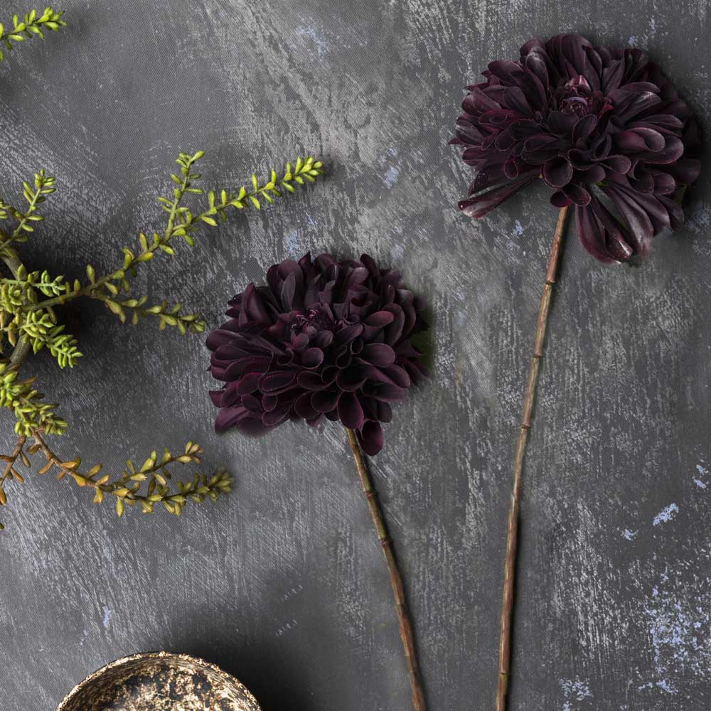 ARTIFICIAL REAL TOUCH DAHLIA, CLARET