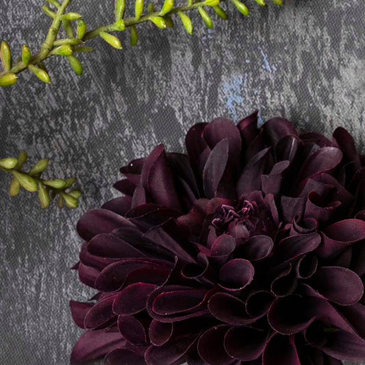 ARTIFICIAL REAL TOUCH DAHLIA, CLARET