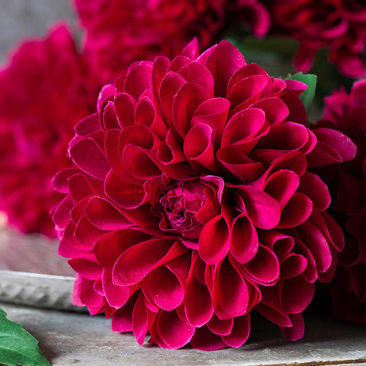 ARTIFICIAL REAL TOUCH DAHLIA, RUBY - *Pre-order* SHIPPING July 2026