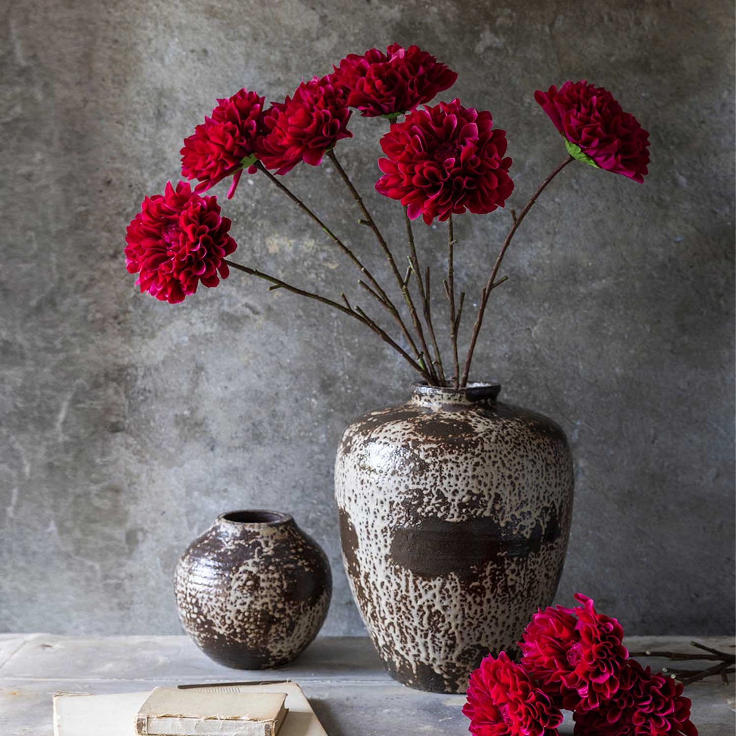 ARTIFICIAL REAL TOUCH DAHLIA, RUBY - LARGE - *Pre-order* SHIPPING July 2026