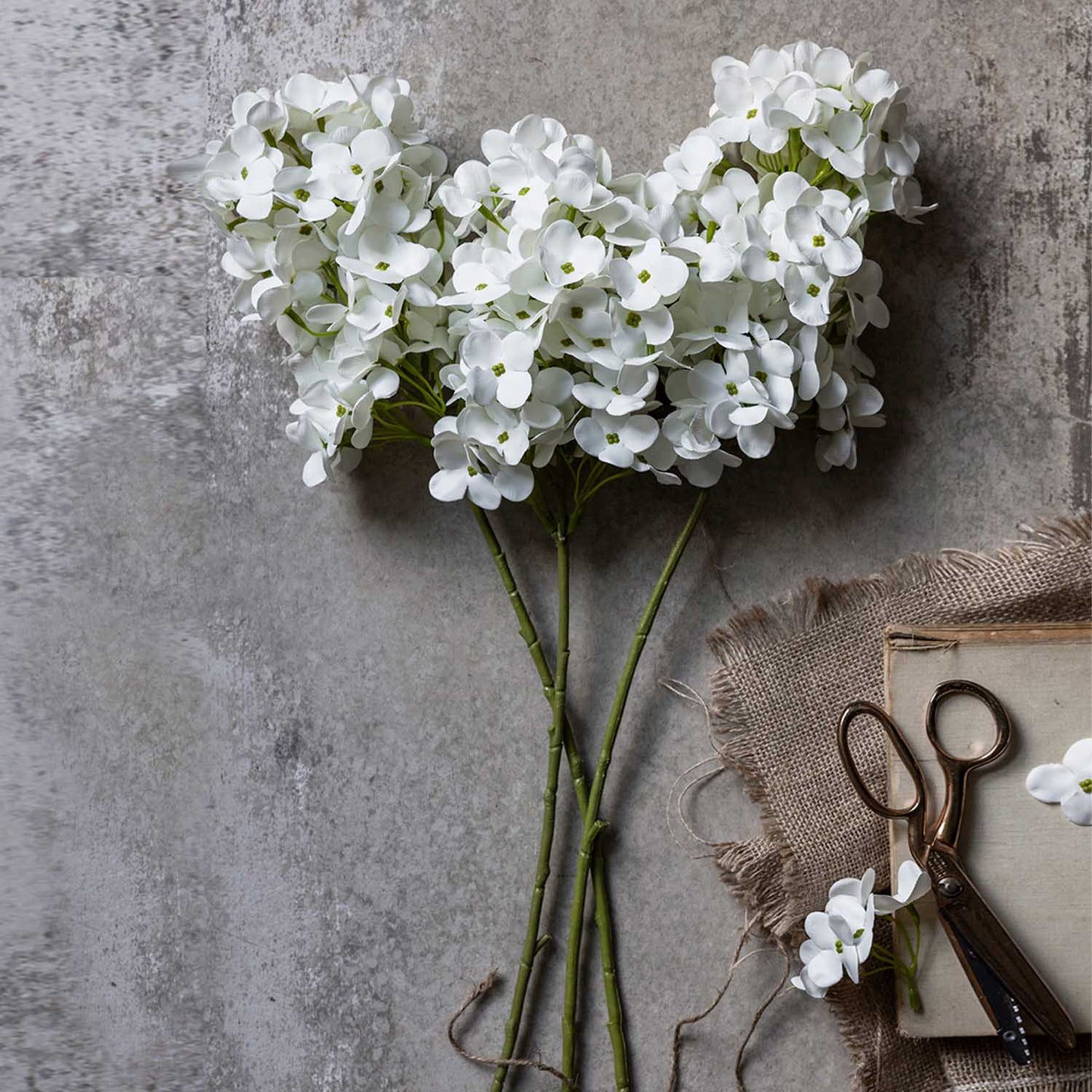 ARTIFICIAL REAL TOUCH HYDRANGEA CONE, CREAM - *Pre-order* SHIPPING July 2026