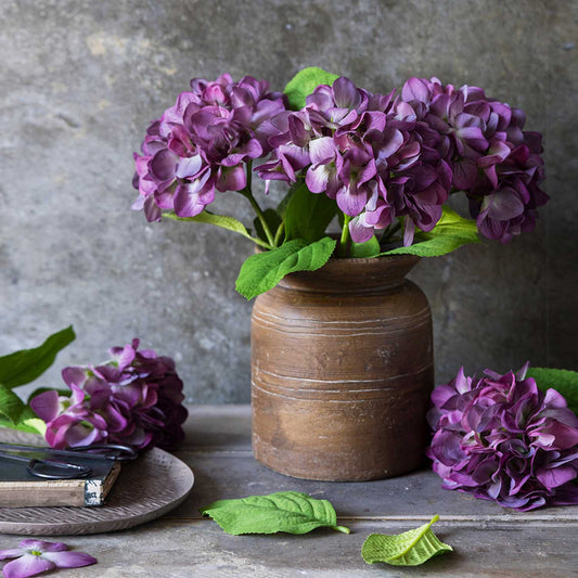 ARTIFICIAL REAL TOUCH HYDRANGEA, PLUM - *Pre-order* SHIPPING July 2026