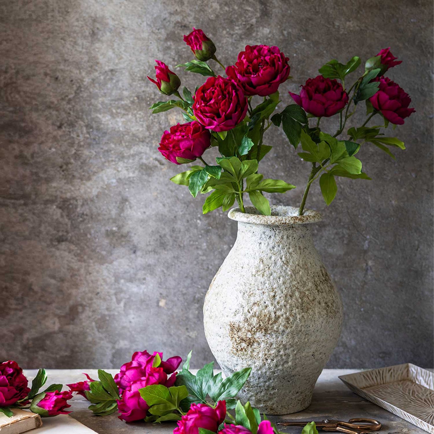ARTIFICIAL REAL TOUCH PEONY, RUBY - *Pre-order* SHIPPING July 2026