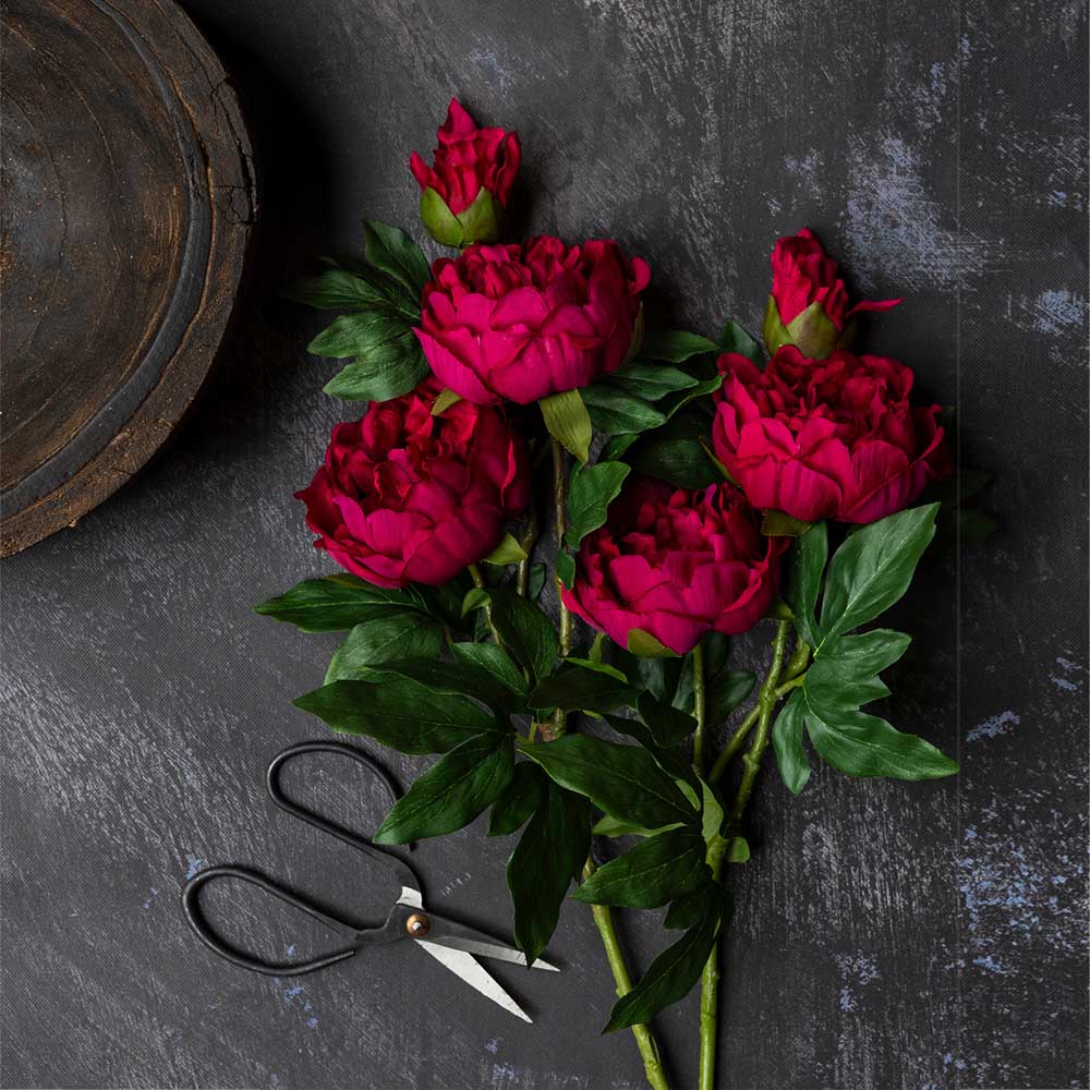 ARTIFICIAL REAL TOUCH PEONY, RUBY - *Pre-order* SHIPPING July 2026