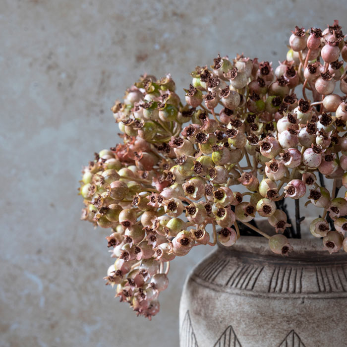 ARTIFICIAL ROSE HIP BUNCH BLUSH - *PRE ORDER* Due Early January 2027