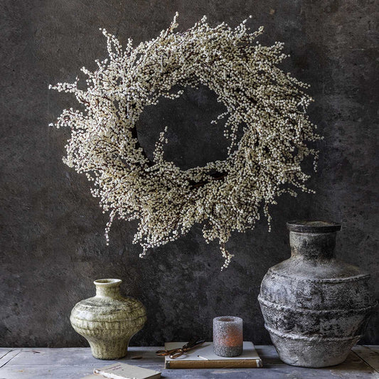 ARTIFICIAL SNOWBERRY WREATH - *Pre-order* SHIPPING July 2026