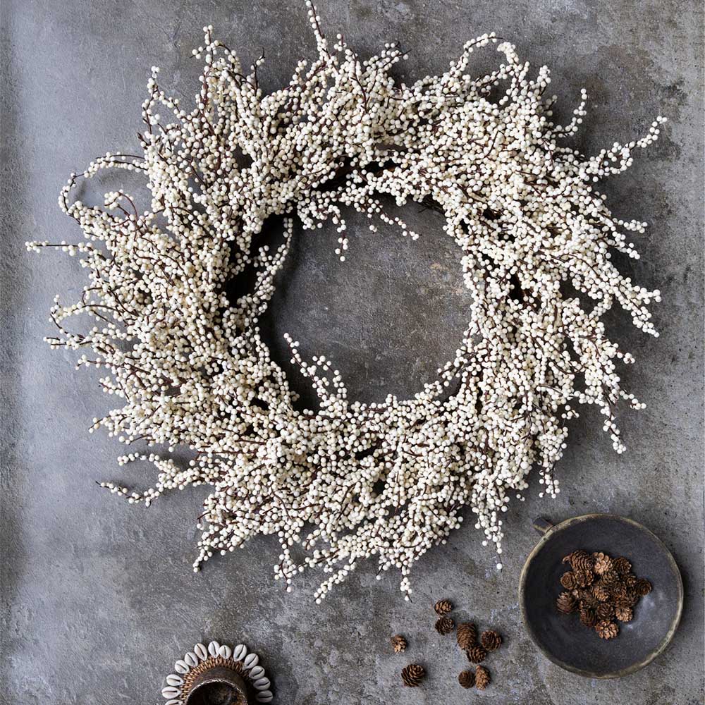 ARTIFICIAL SNOWBERRY WREATH - *Pre-order* SHIPPING July 2026