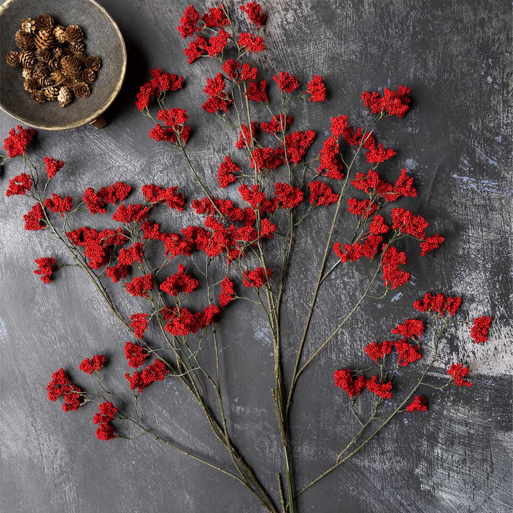 ARTIFICIAL WILD WINTER BERRY, RUBY - *Pre-order* SHIPPING MAY 2026