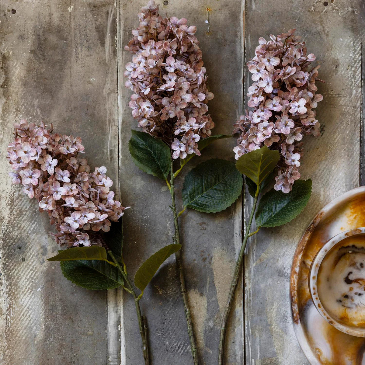 ARTIFICIAL CONE HYDRANGEA, ANTIQUE BLUSH - *PRE ORDER* Due Early January 2027