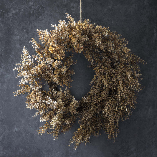ARTIFICIAL EUCALYPTUS WREATH, DESERT - *Pre-order* SHIPPING July 2026